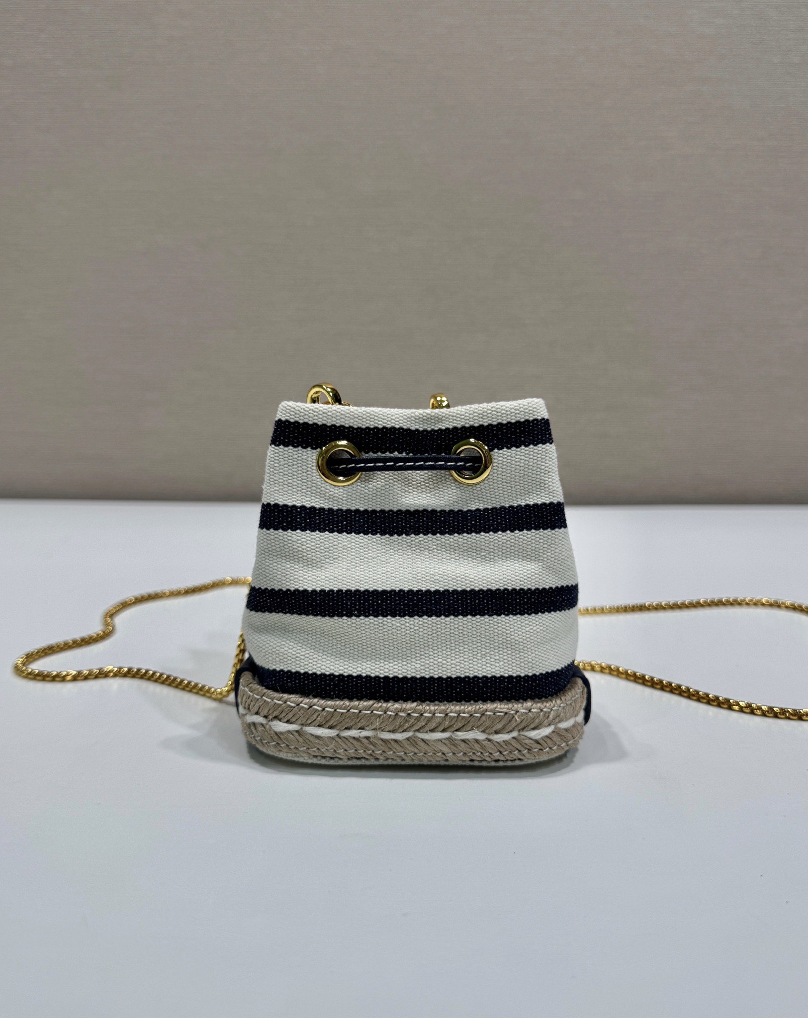 PRADA Striped fabric mini-pouch