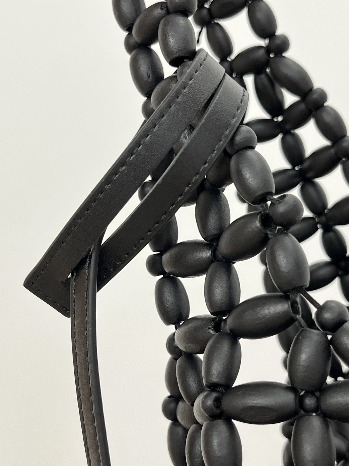 Saint Laurent Le 5 A 7 YSL Beaded Wood Hobo Bag