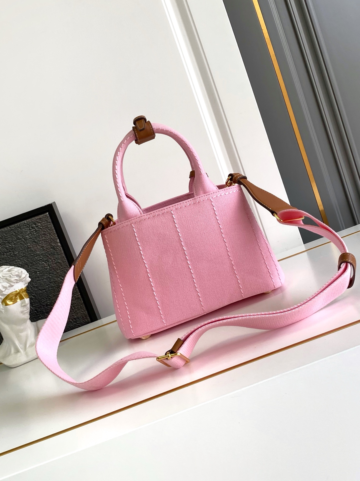 Prada Jardinière cotton canvas mini handbag