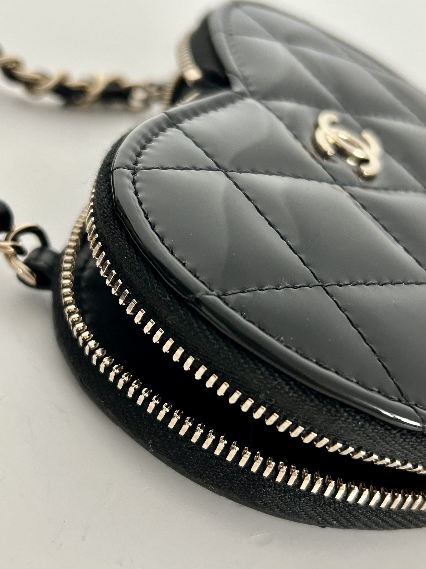 Chanel Patent Leather Heart-Shaped Twin Bag