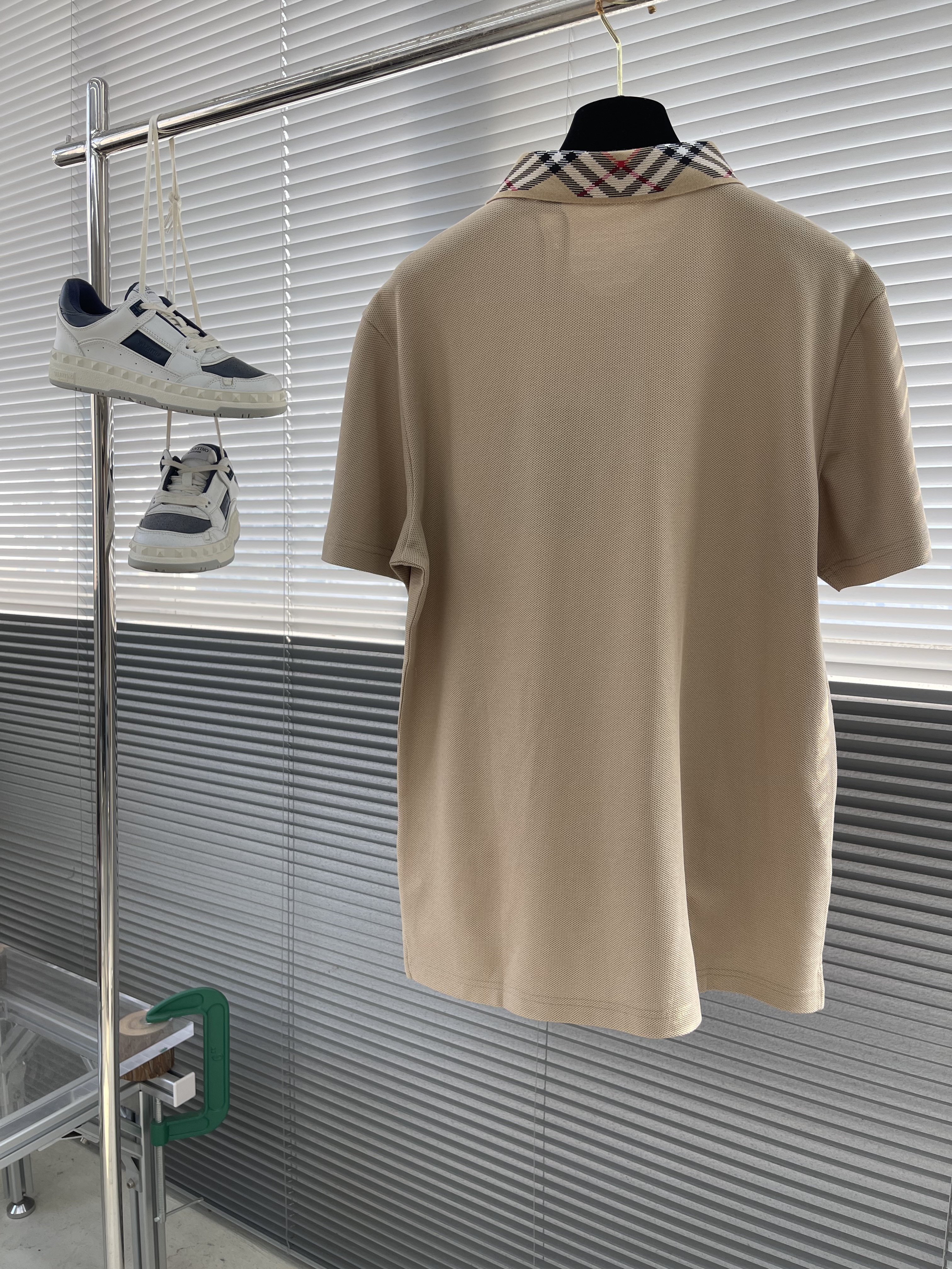 BBR Contrast Check Collar Ribbed Piqué Turn-Down Collar Polo