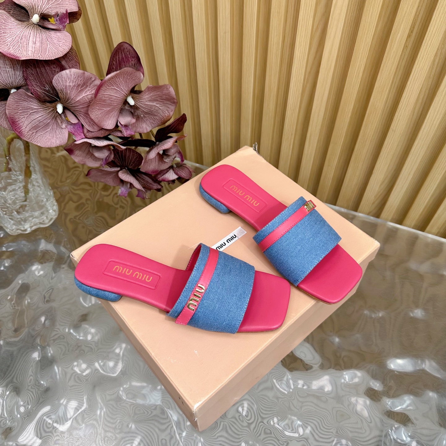 MIU MIU Bow-Embellished Slides