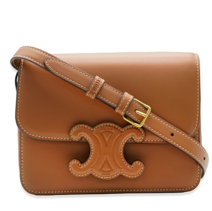 Celine-Brown Smooth Leather Triomphe Crossbody Bag