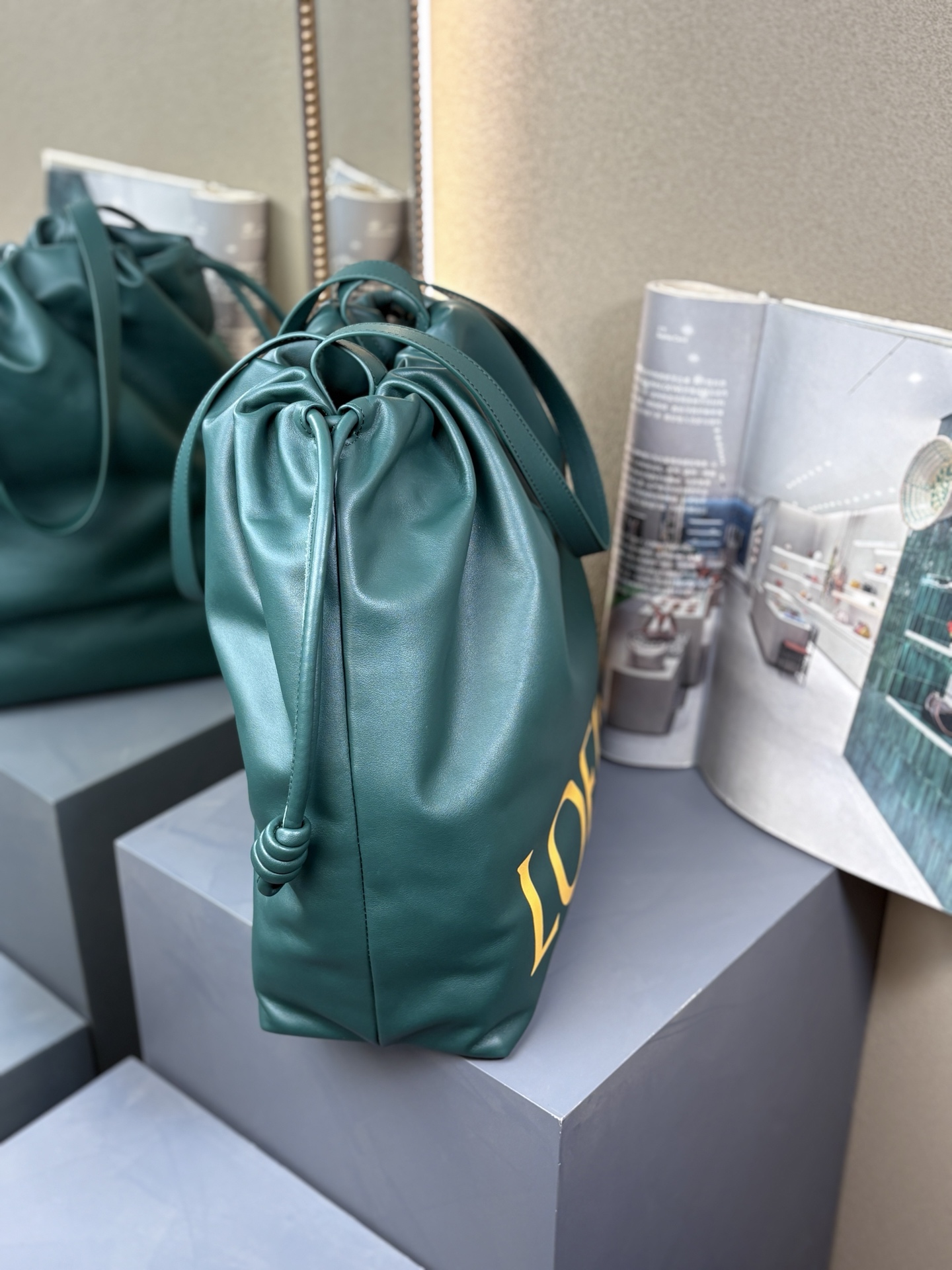 LOEWE Flamenco Tote (SS25 Show, Dark Green)