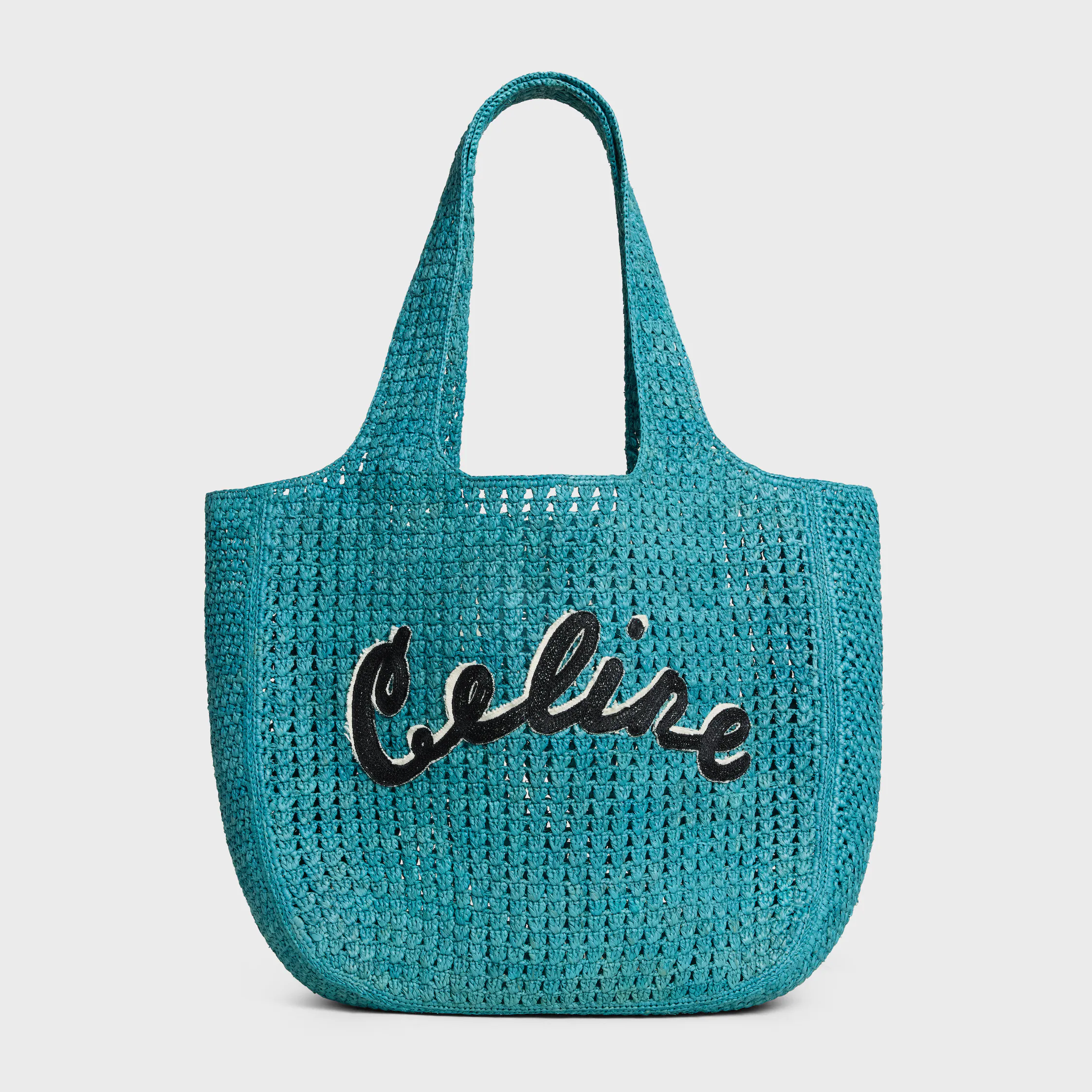 CELINE LARGE HOBO PANIER IN RAFFIA