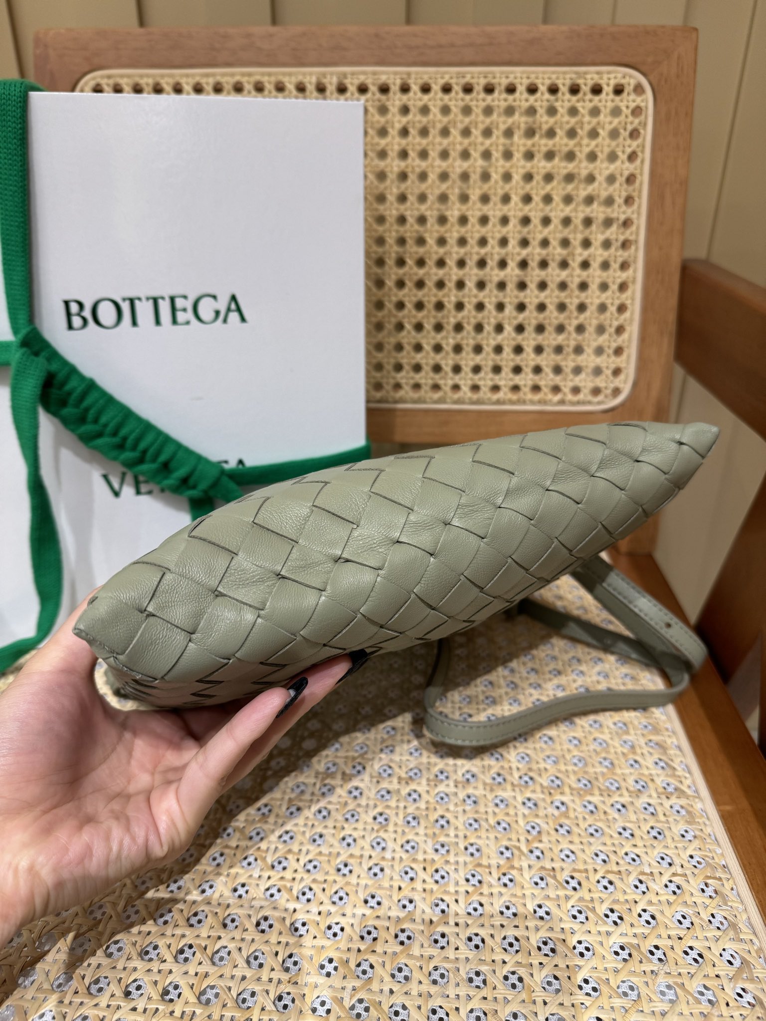 mini Hop crossbody bag Hole stone green