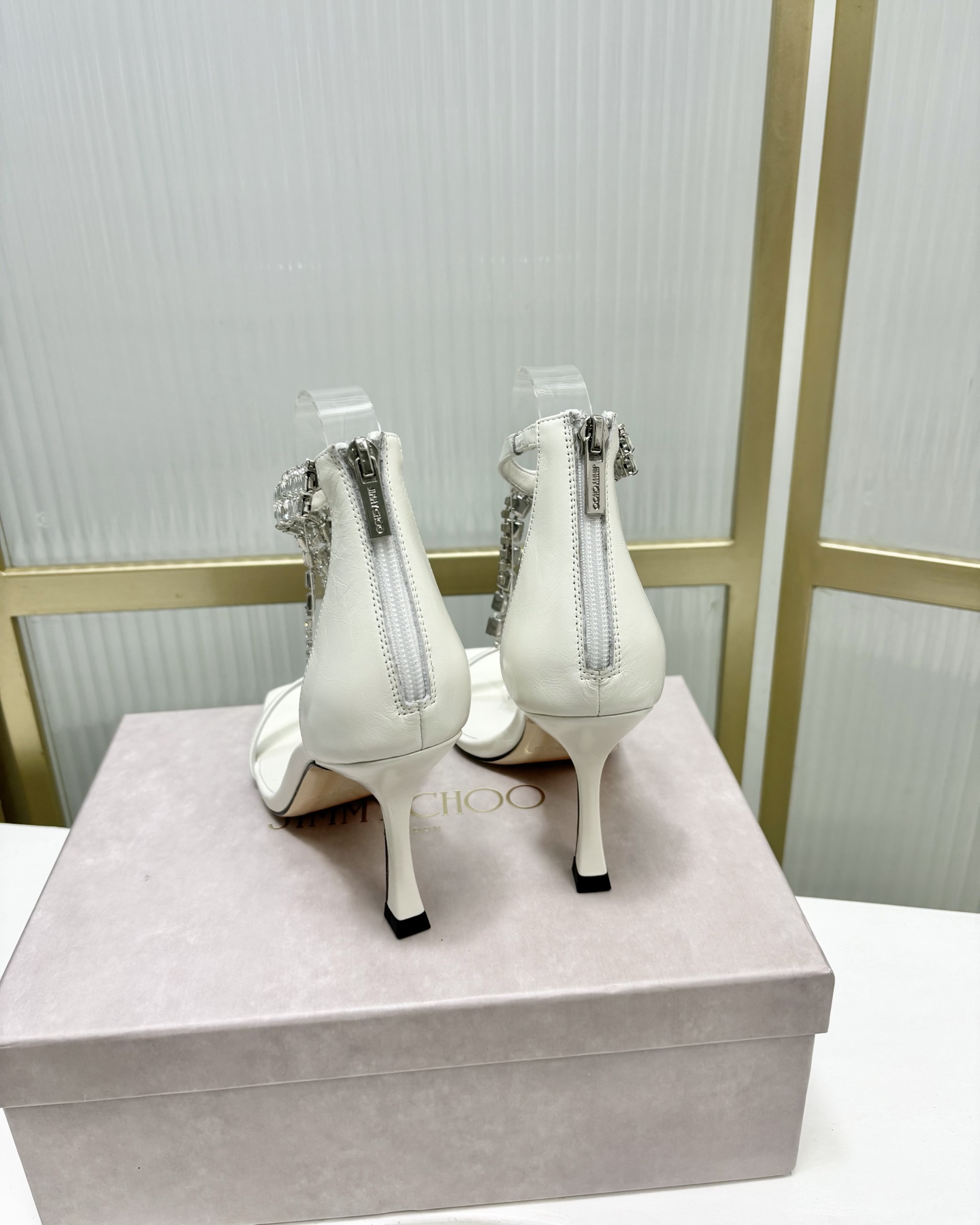 Jimmy Choo JC25 Crystal Fringe Heeled Sandals