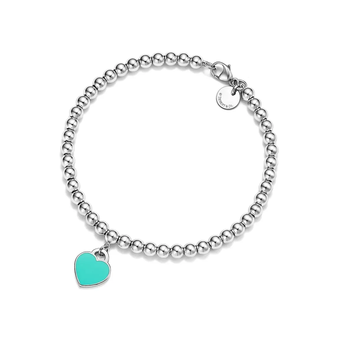 Tiffany Bead Bracelet in Silver, Tiffany Blue® with a Diamond, 4 mm