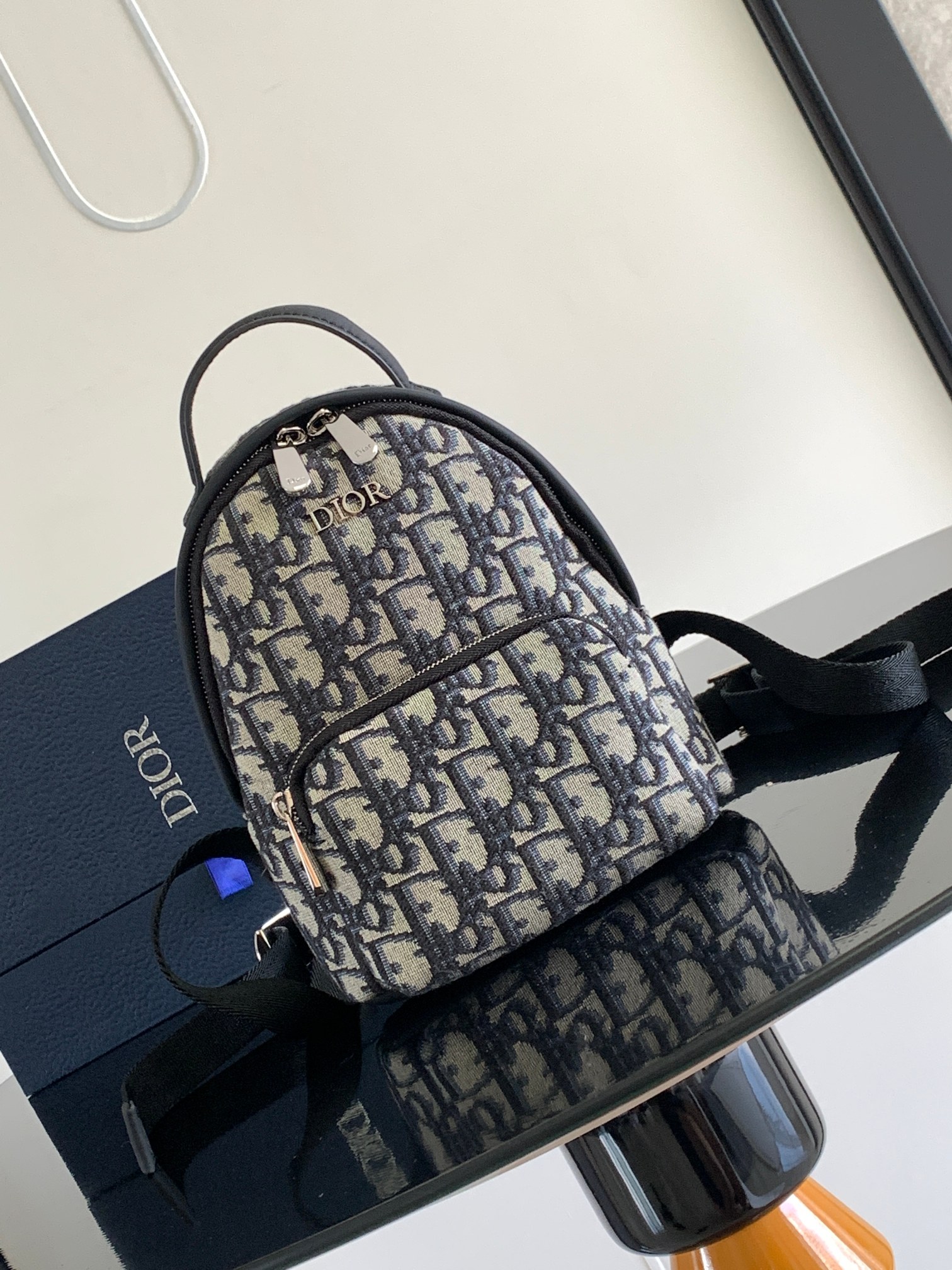 Dior- printed fabric backpack