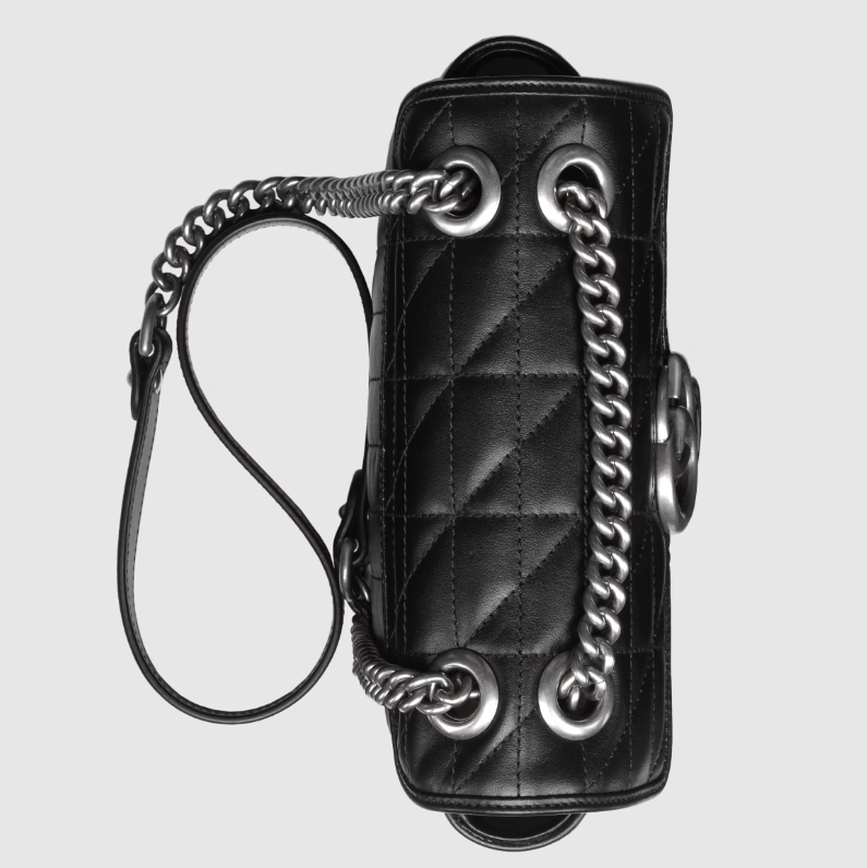 GG MARMONT MINI SHOULDER BAG-Black Silver-446744
