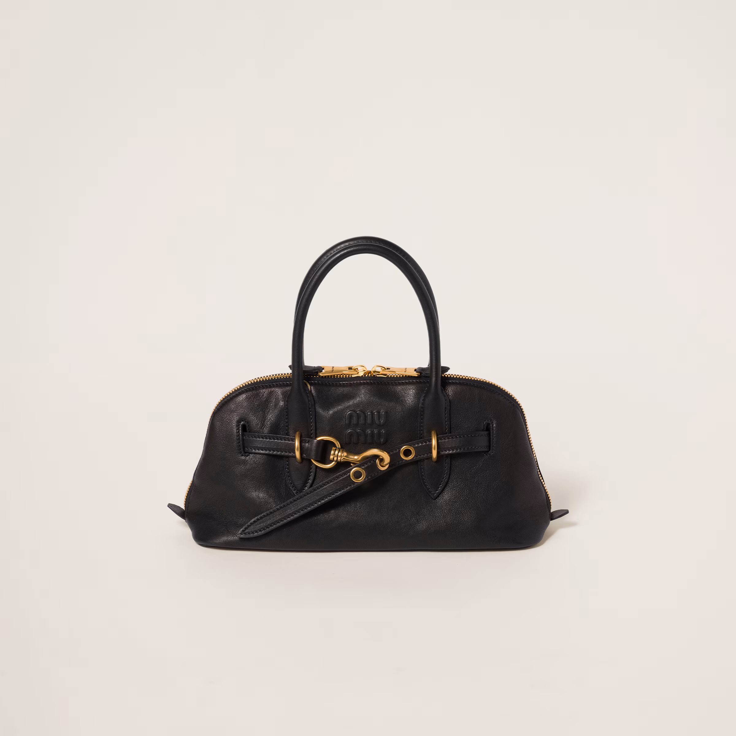 Aventure nappa leather top-handle bag-Black