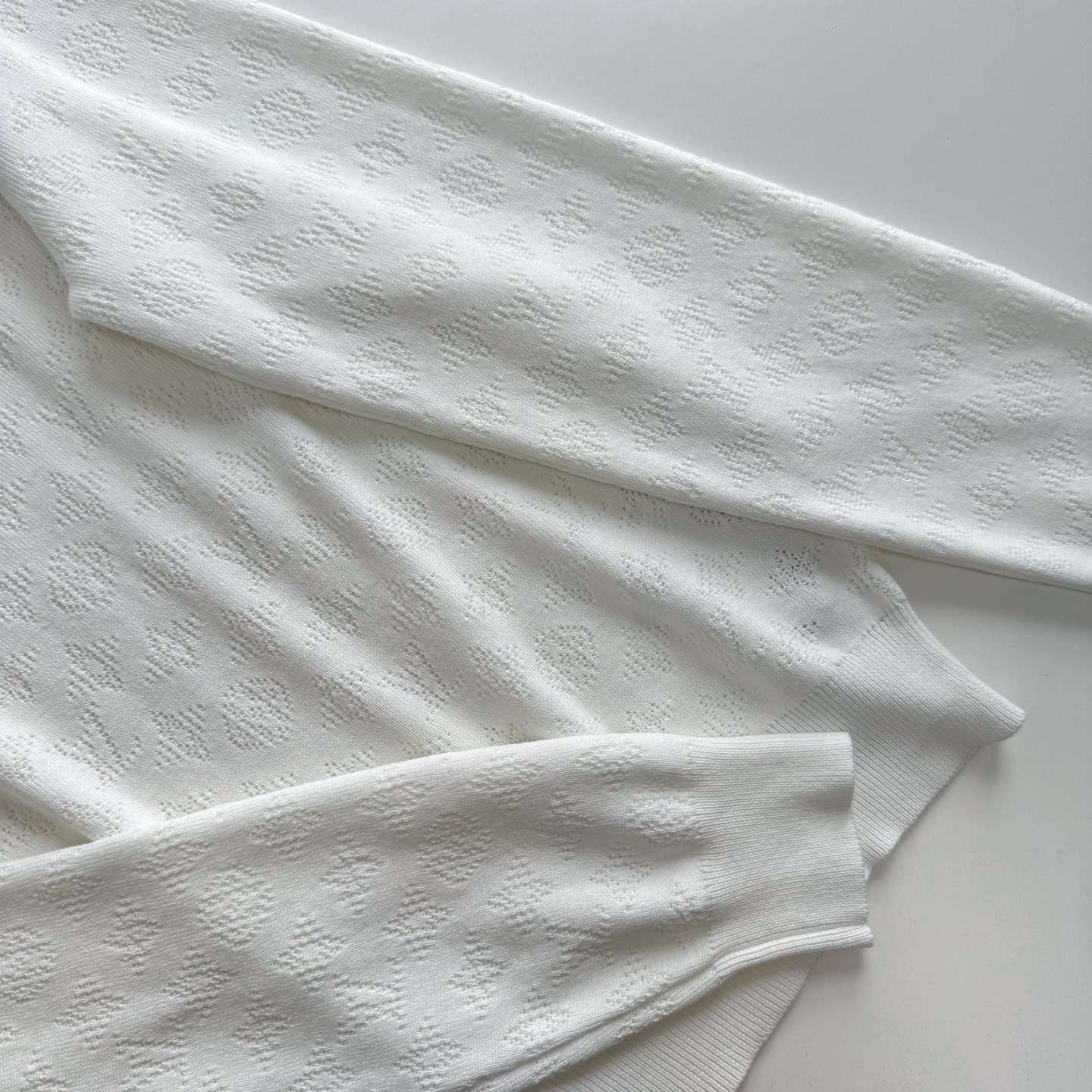 LV 1AGJHA Monogram Pointelle Cotton Pullover