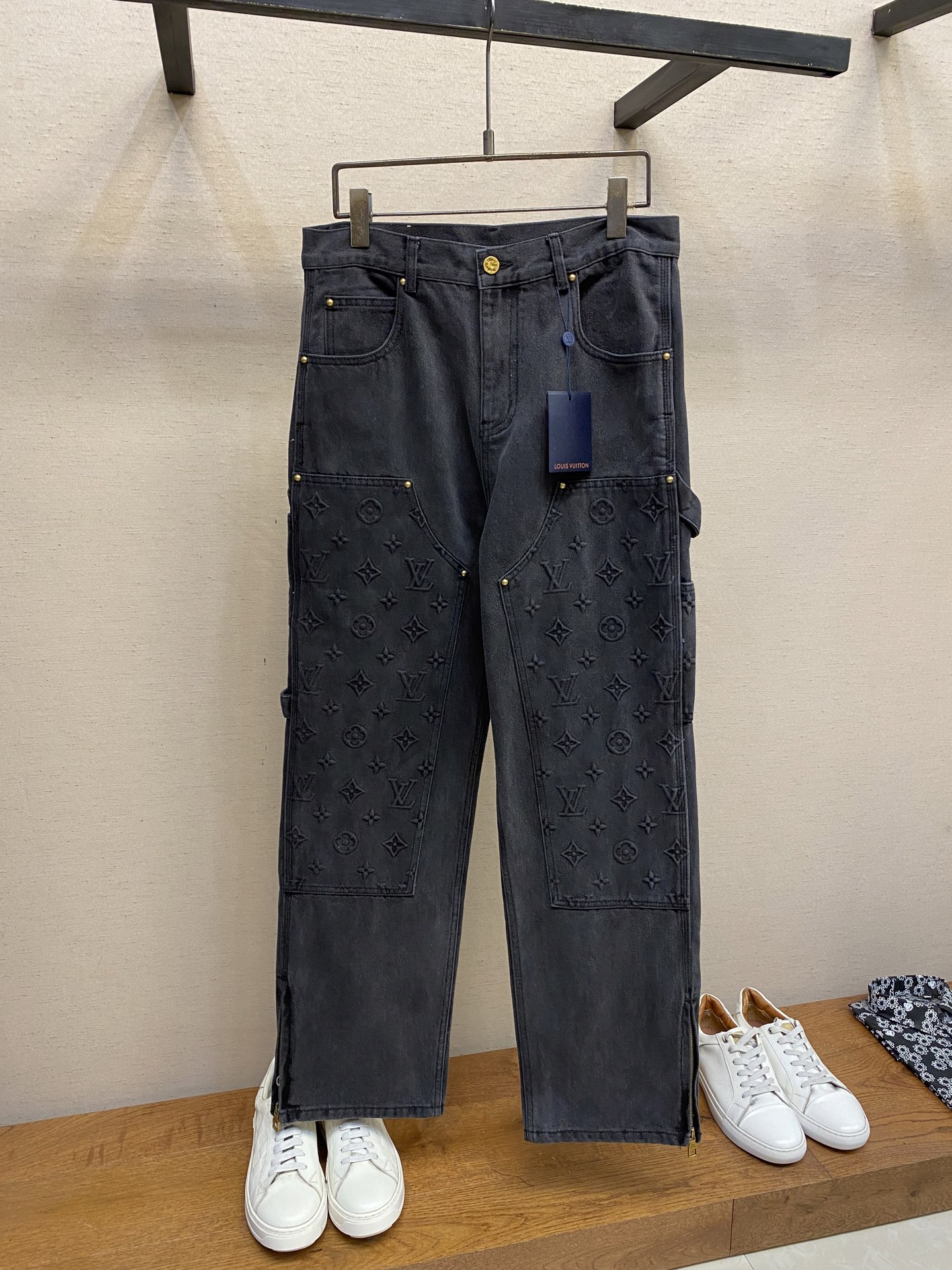 LV × LU Embossed Men's Denim Jeans
