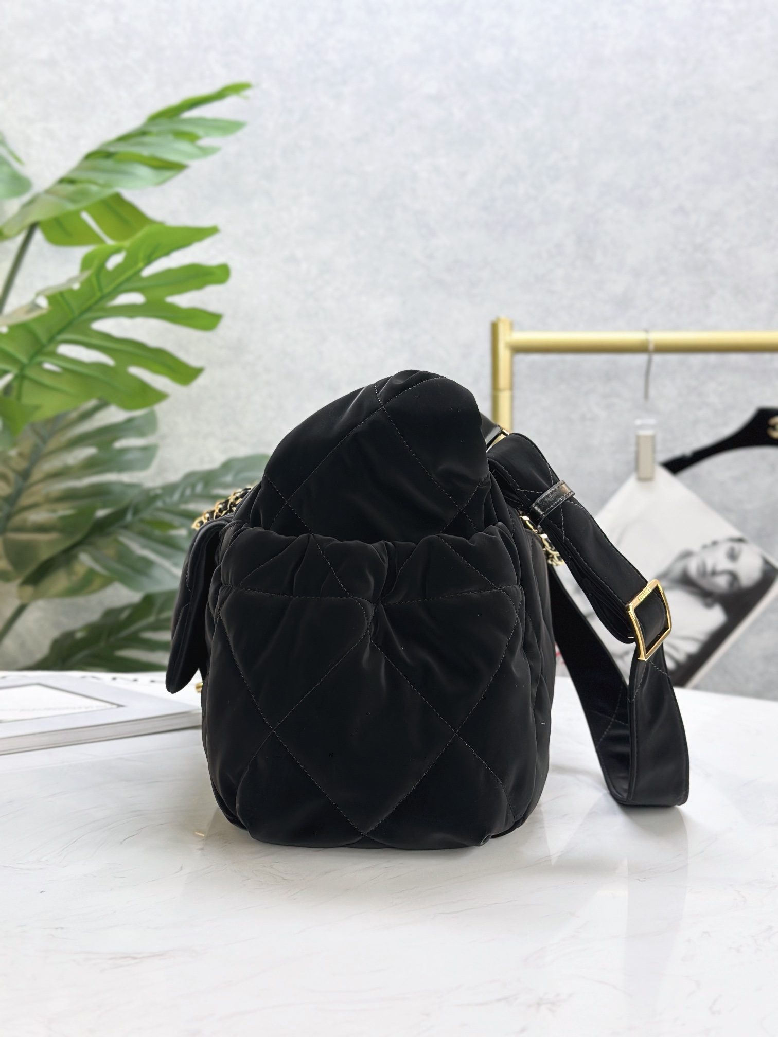 Chanel 24- Ski Collection Black Velvet Hobo