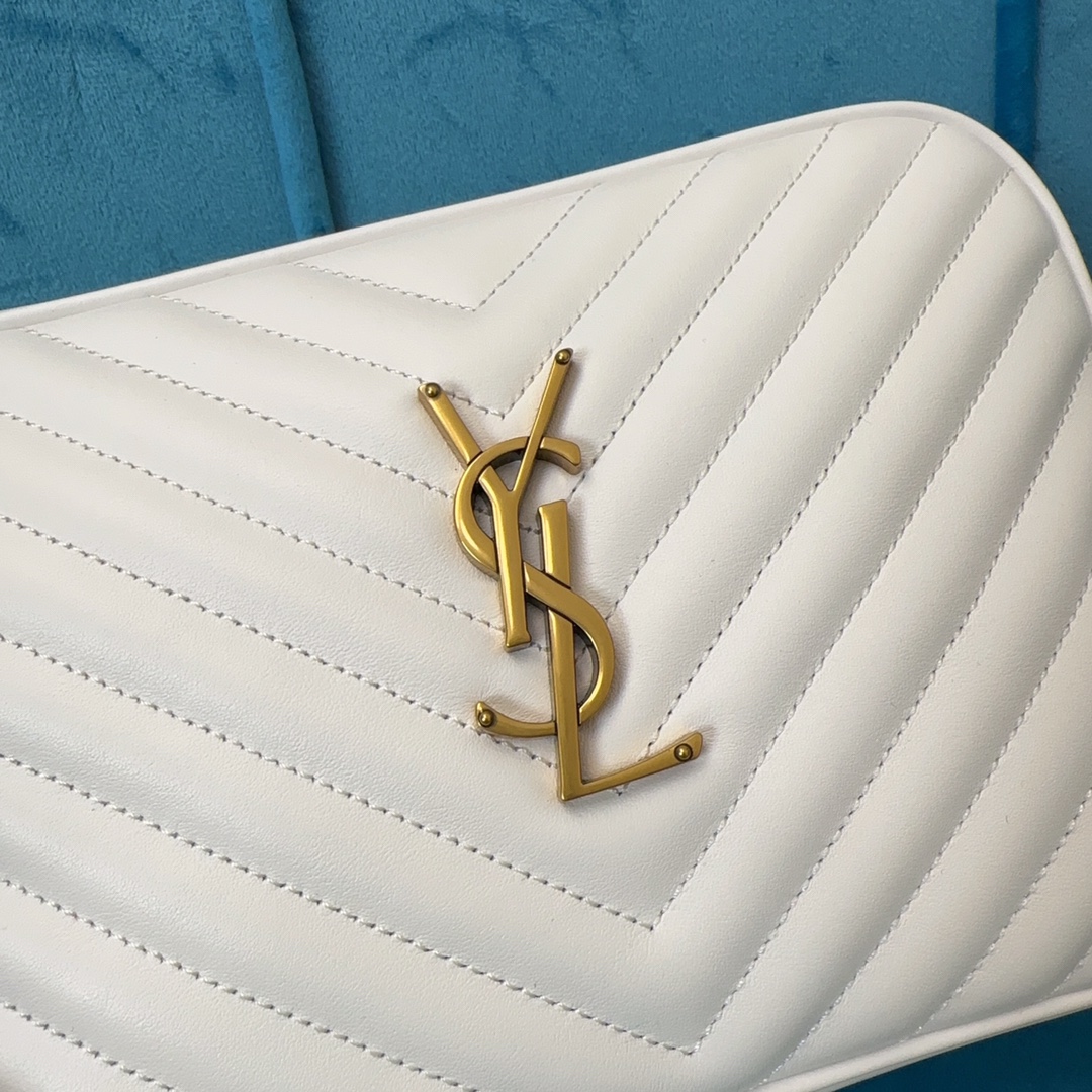 LOU quilted leather camera Bag MONOGRAM SAINT LAURENT Shoulder Bag-white