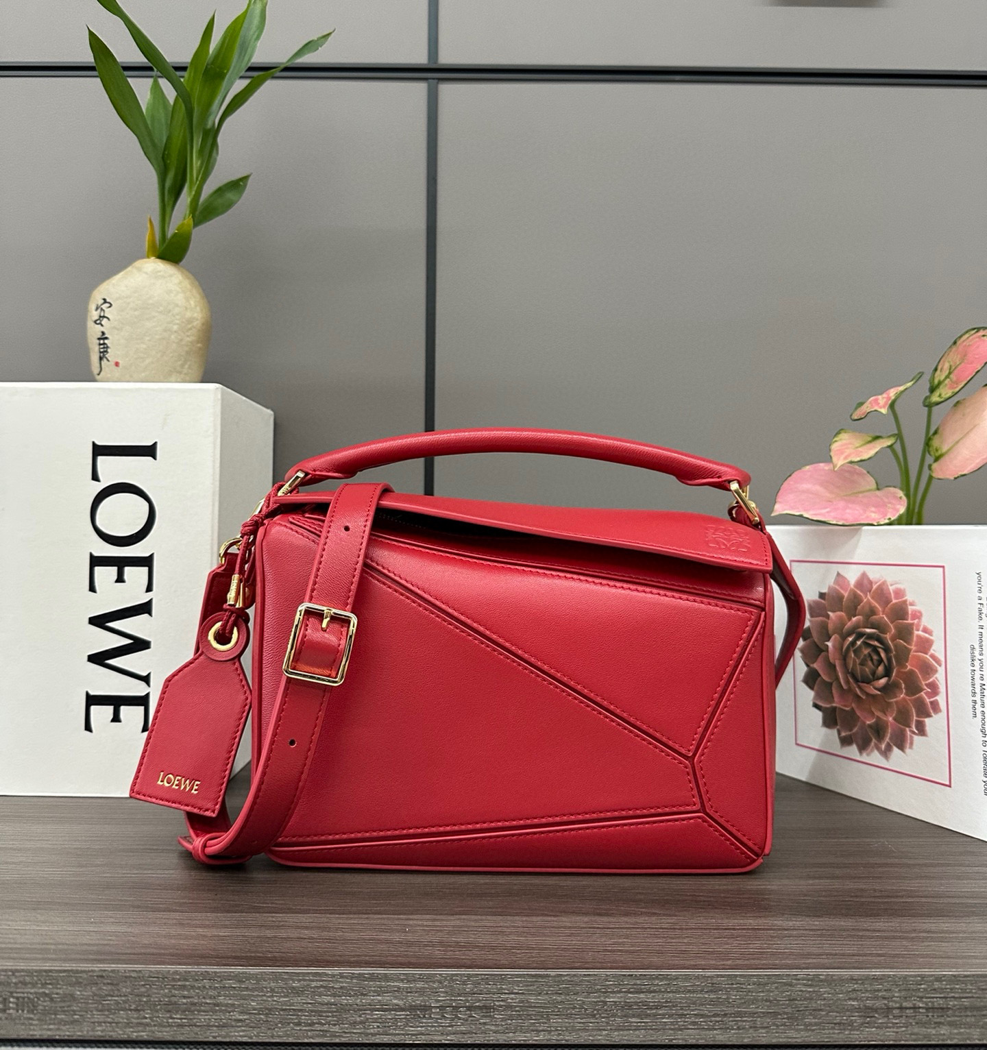 LOEWE-Small Nappa Leather Featherlight Puzzle Handbag