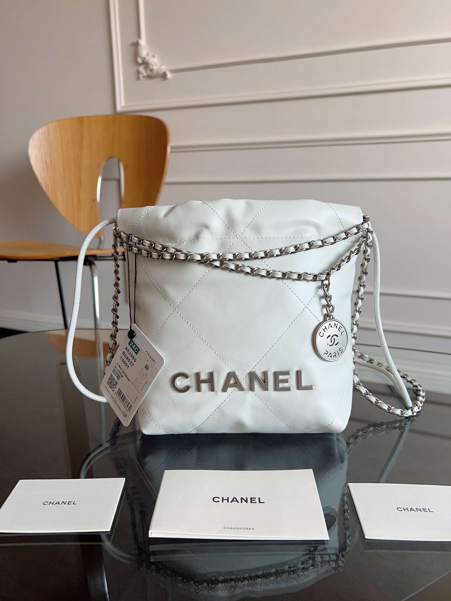 Chanel 22 Bag -White