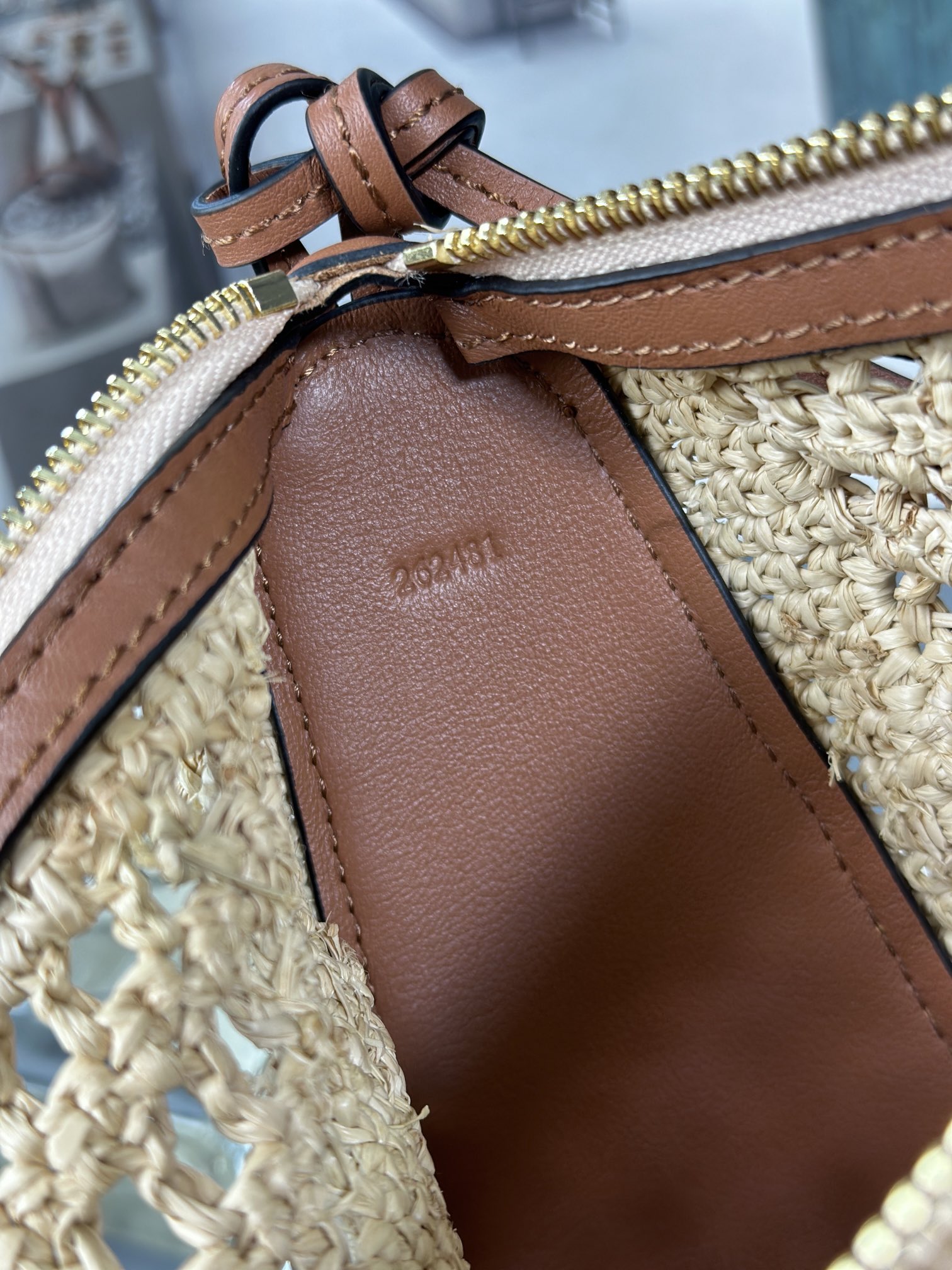 LOEWE Hammock Hobo Raffia Tote