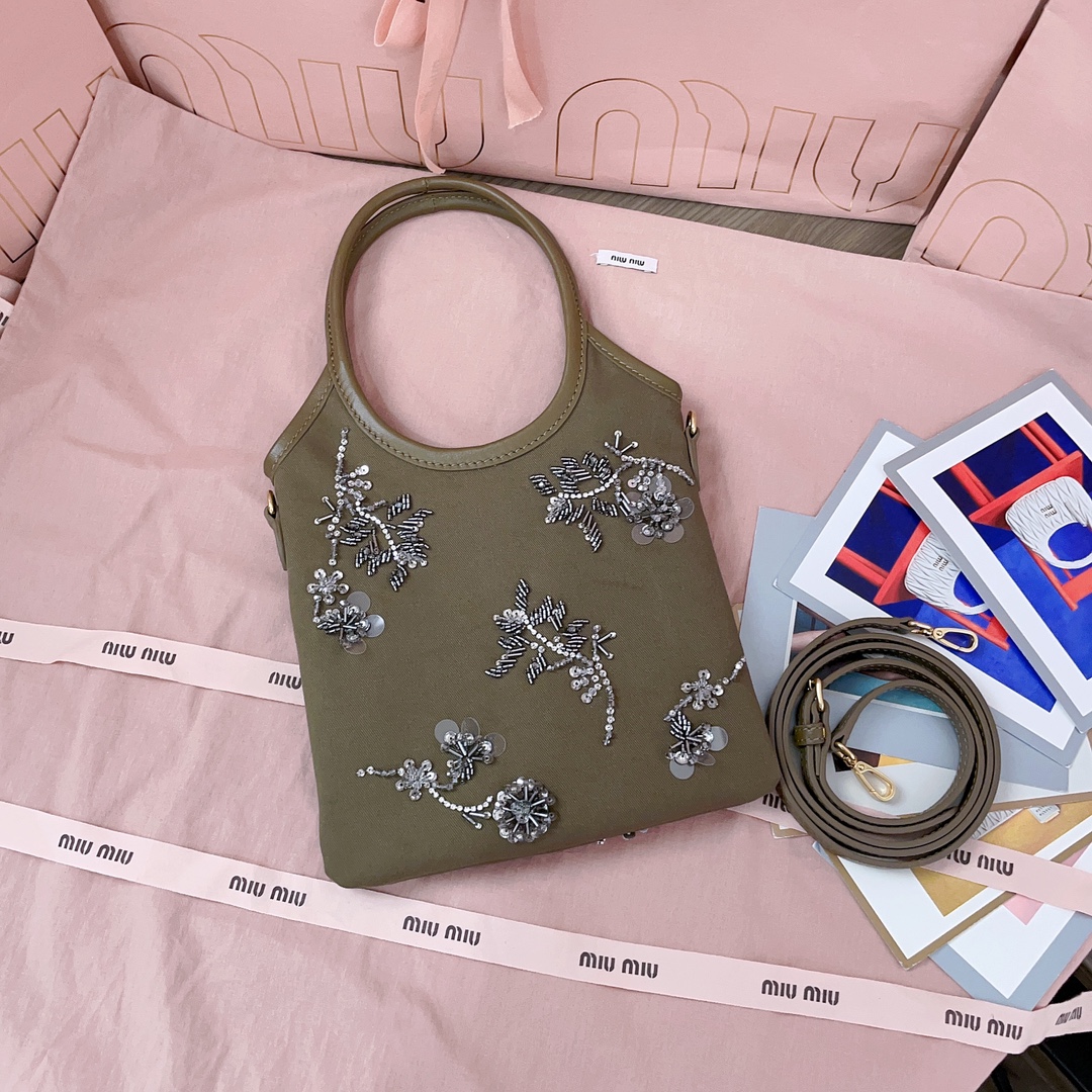 Miu Miu Ivy Embroidered Beaded Bag