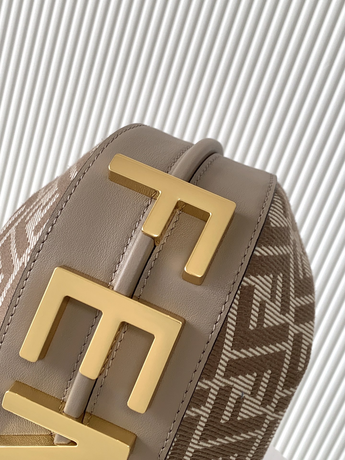 Fendigraphy Mini Dove grey denim-effect FF jacquard mini-bag