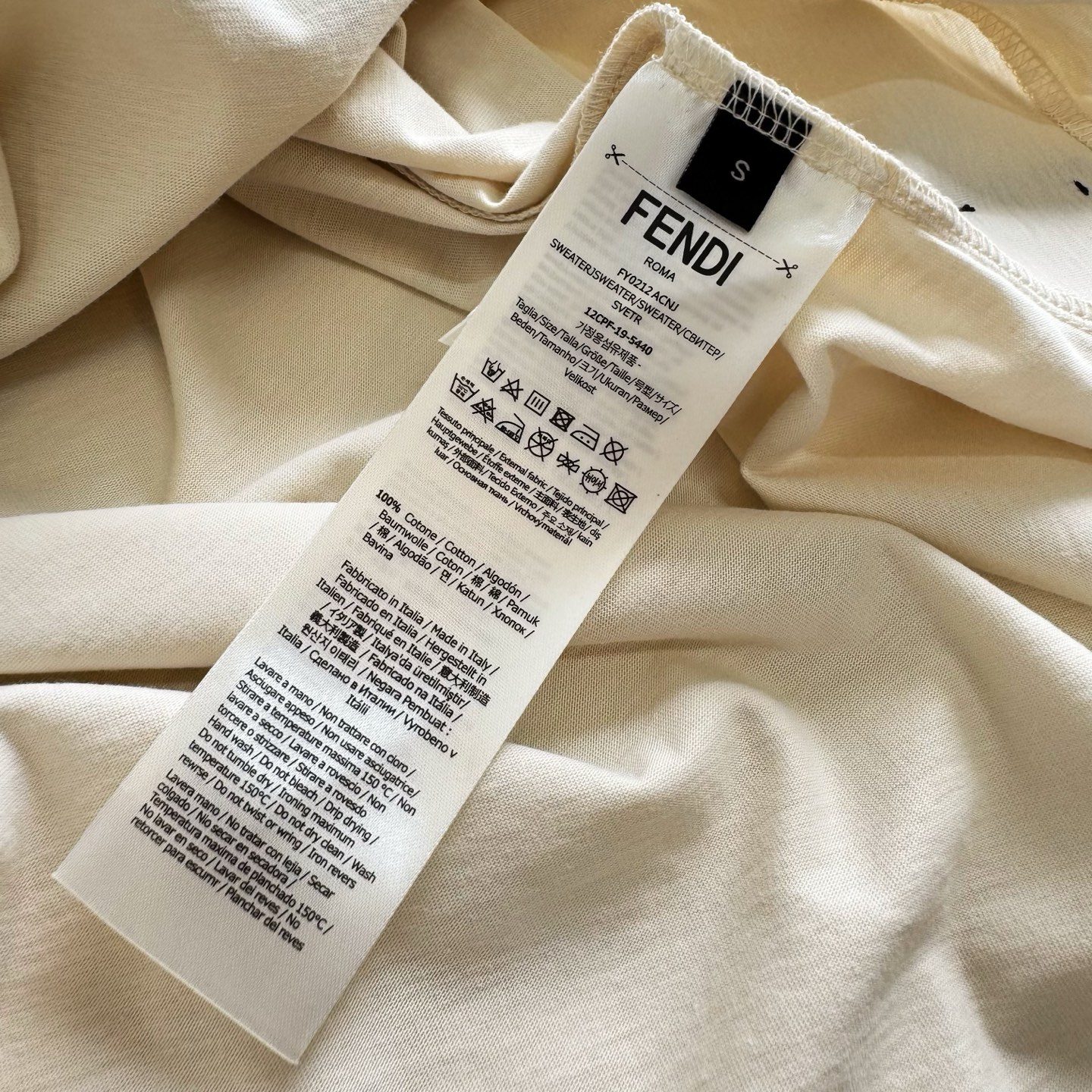 Fendi 25SS Stamp-Inspired Crew Neck T-Shirt