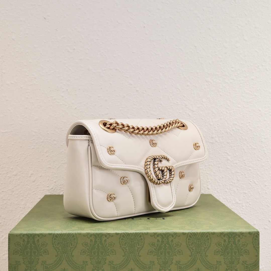 GG MARMONT SHOULDER BAG-White-446744