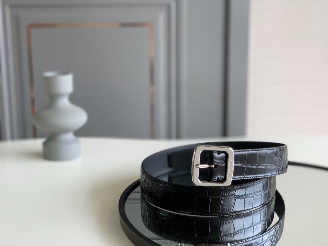 Tom Ford 38mm crocodile-embossed belt -Black