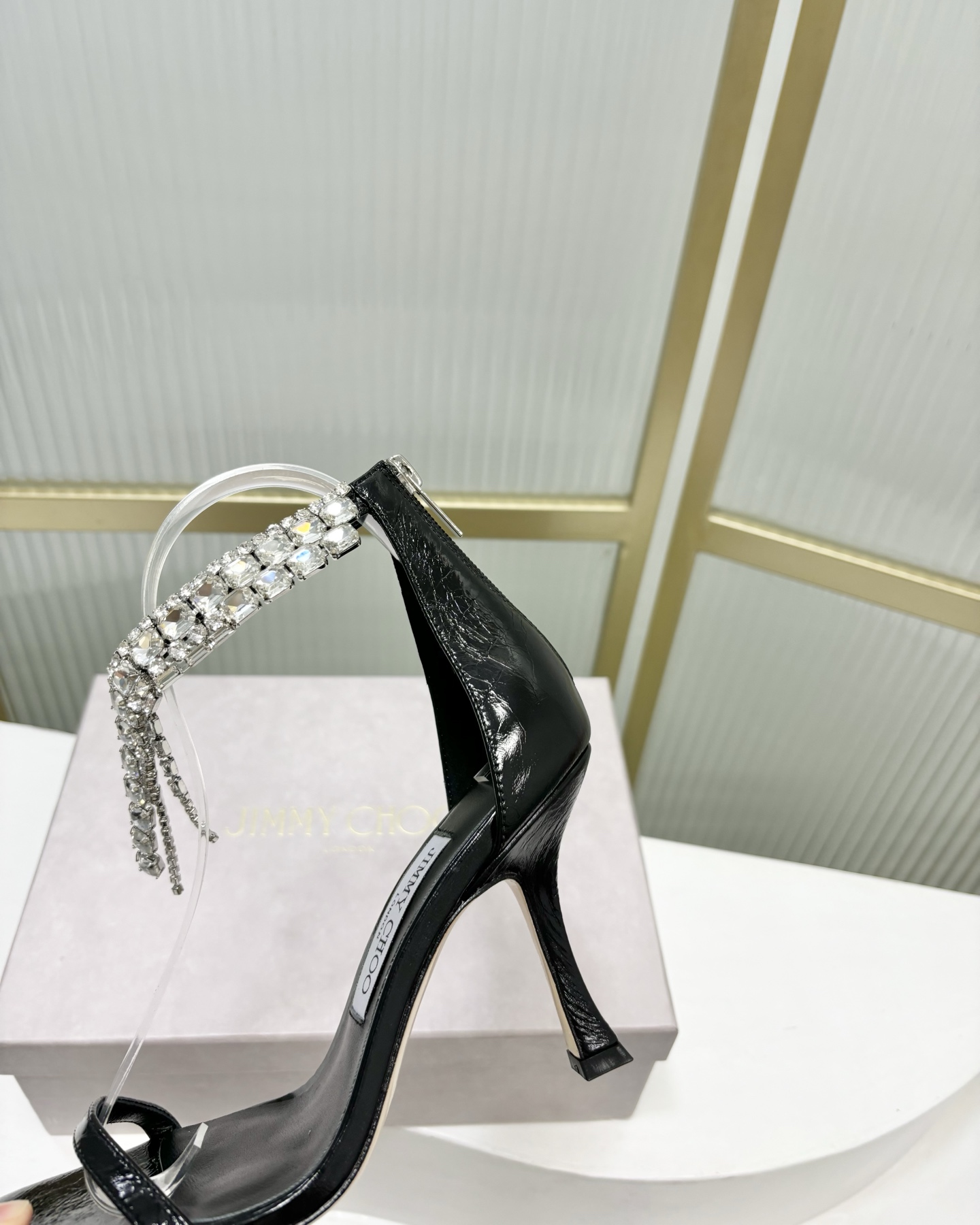 Jimmy Choo JC25 Crystal Fringe Heeled Sandals