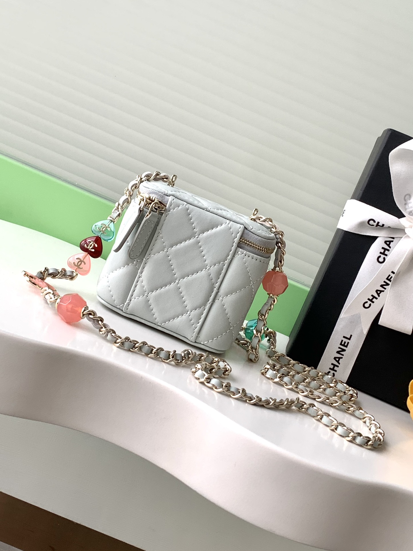 chanel enamel button love makeup small lipstick box