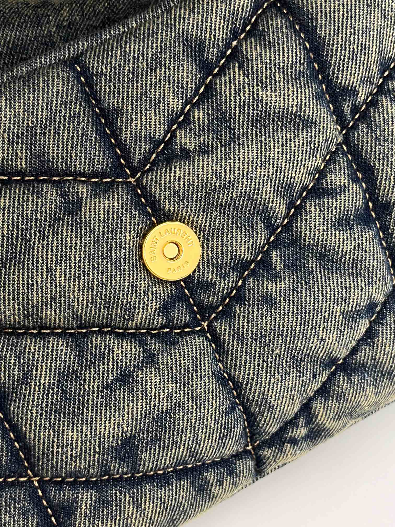 Saint Laurent Loulou Puffer Denim Shoulder Bag