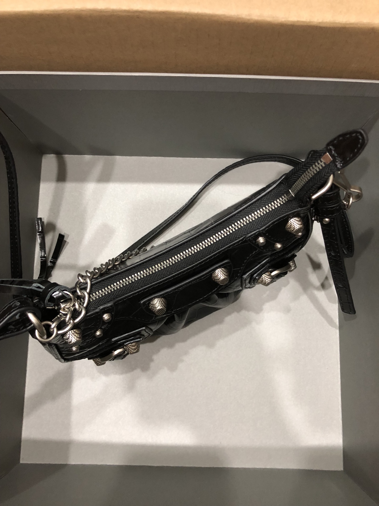 Balenciaga Le Cagole Mini i Croc-Embossed