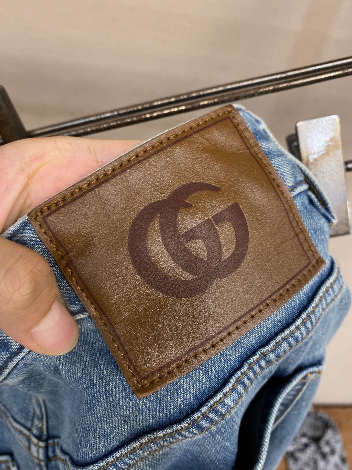 Gucci Lasered Double G denim trouser