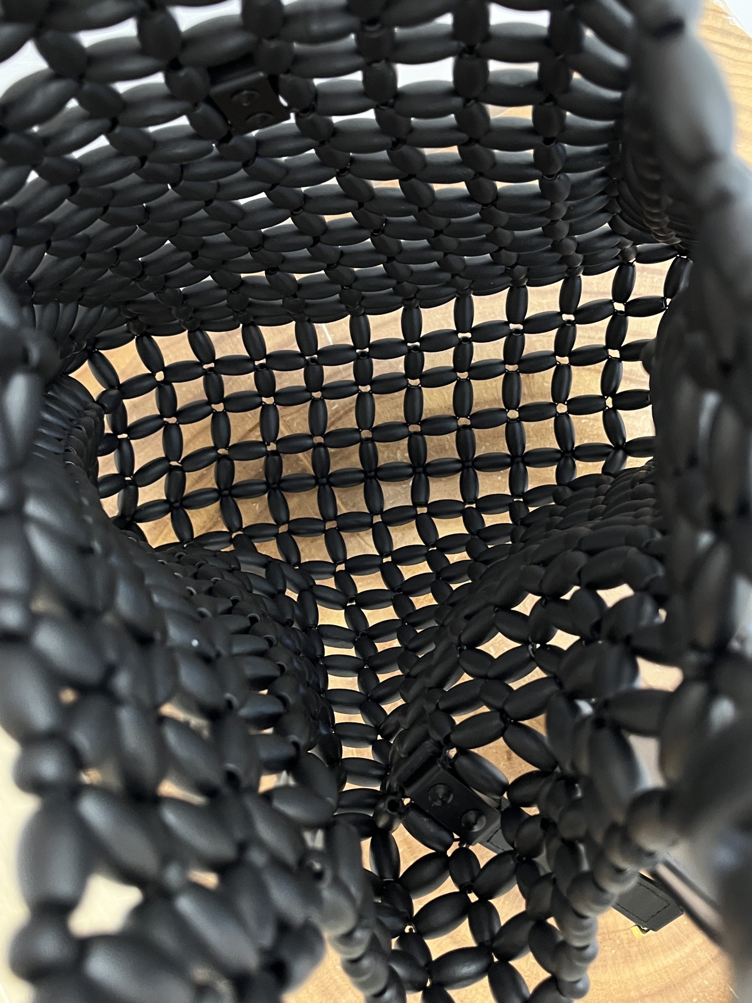 Saint Laurent Le 5 A 7 YSL Beaded Wood Hobo Bag