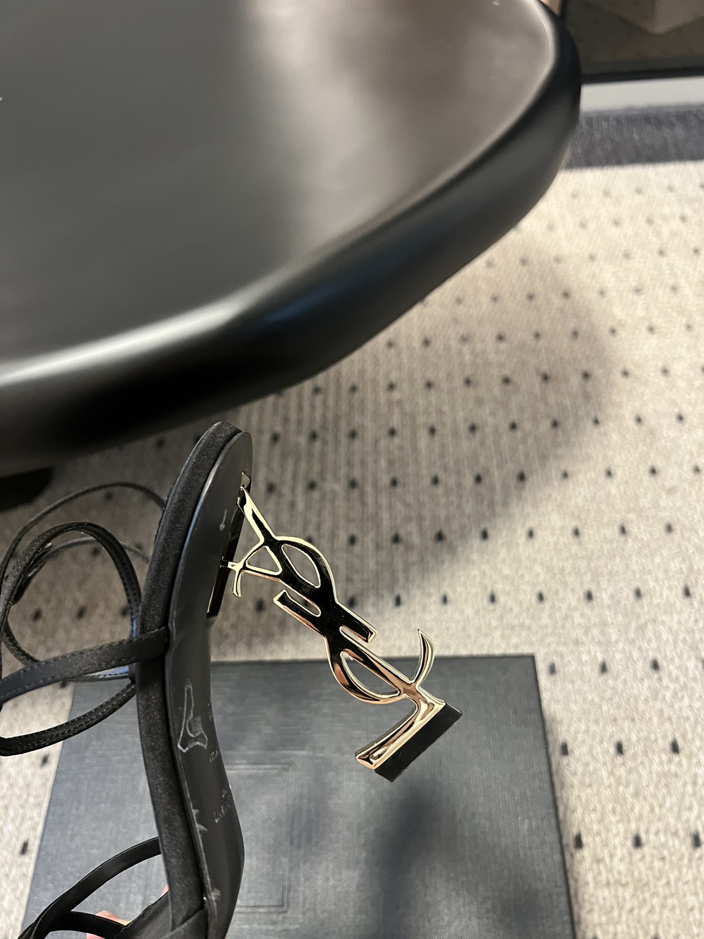 YSL Heel Logo Sandals