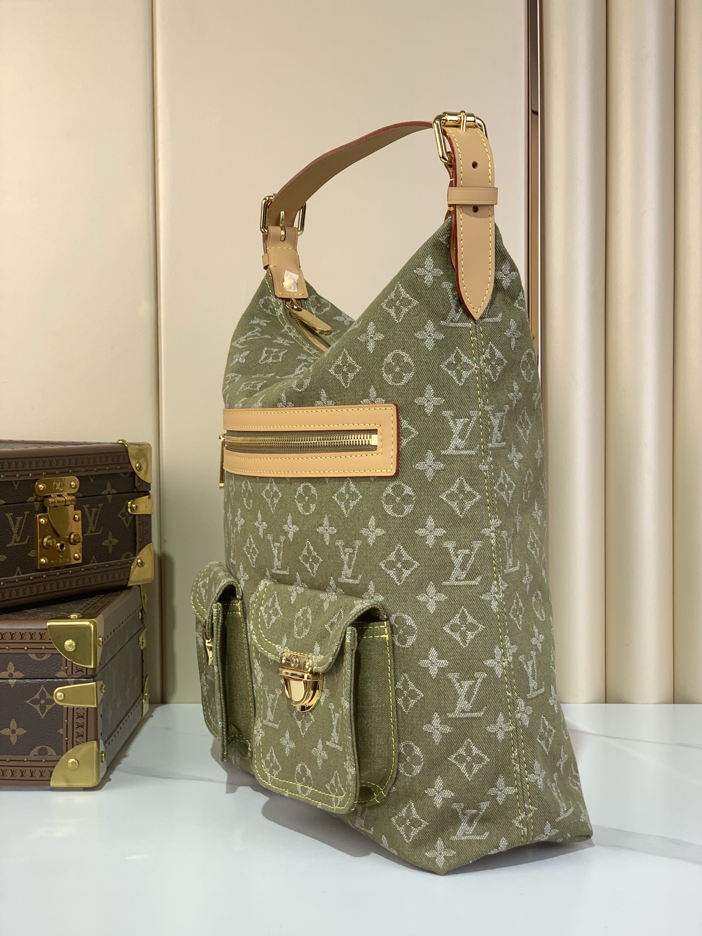 Vintage LOUIS VUITTON monogram denim baggy gm