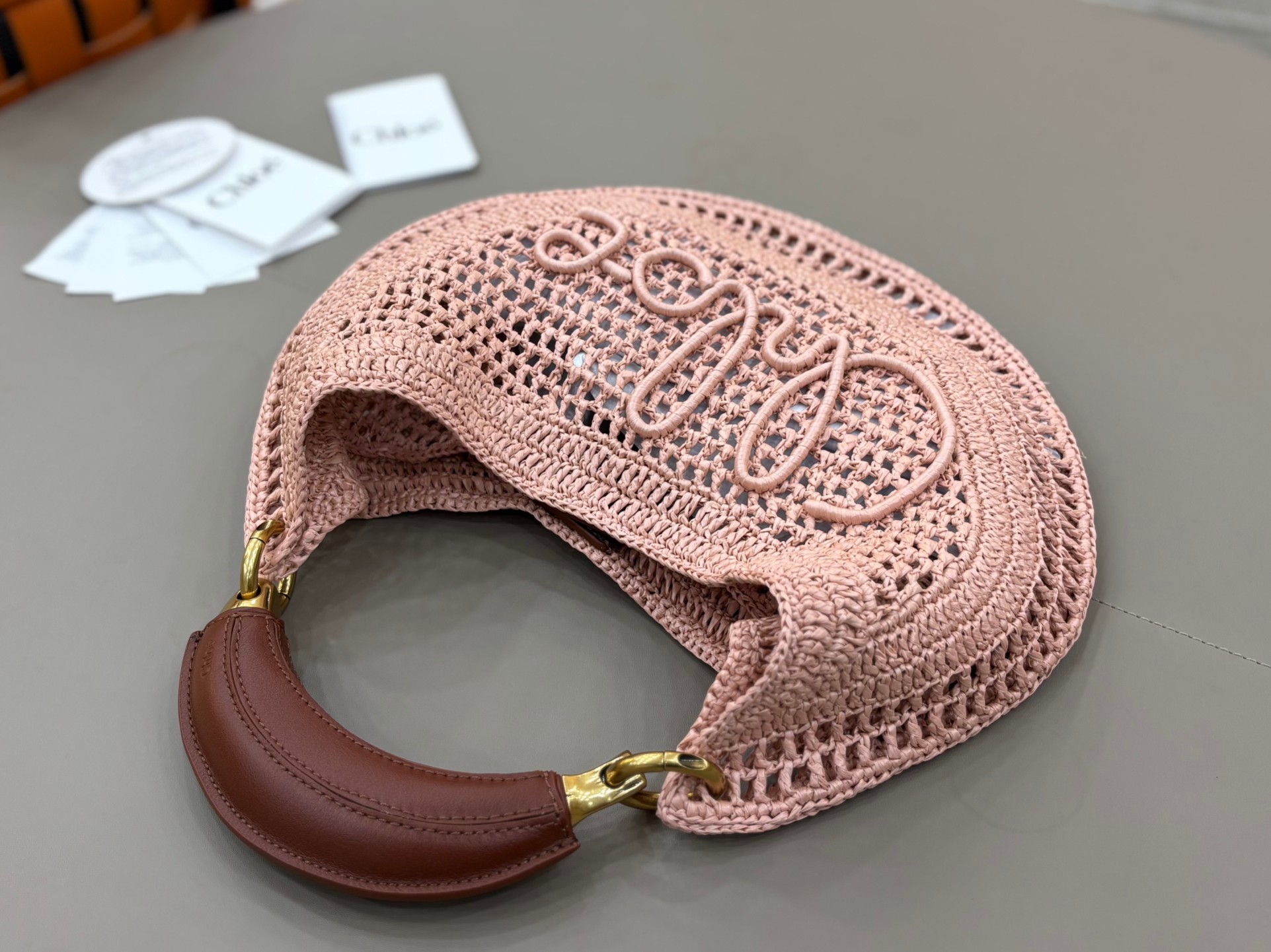 Chloé Summer Banana hobo bag in raffia