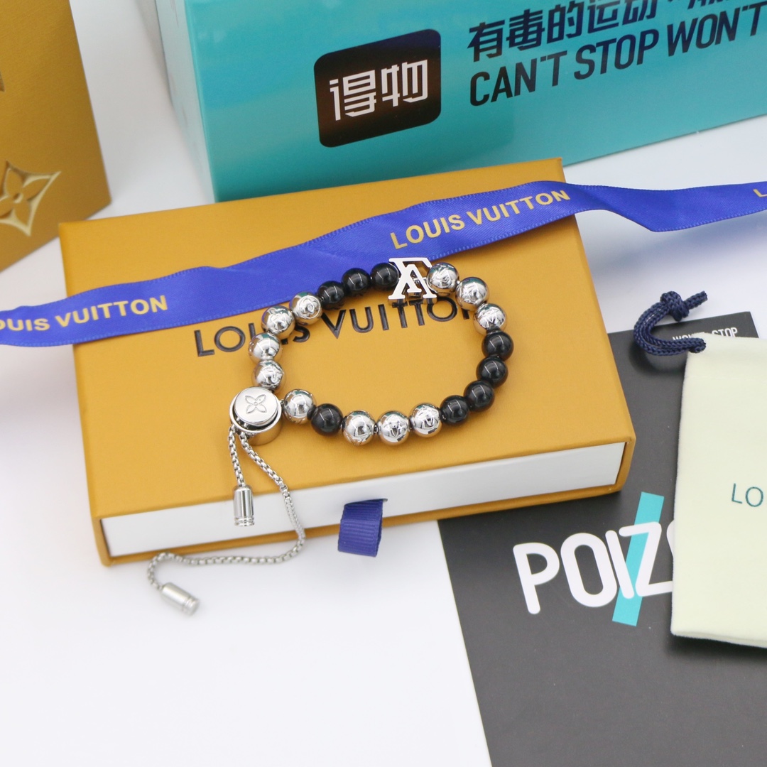 Louis Vuitton Monogram Beads obsidian lucky beads