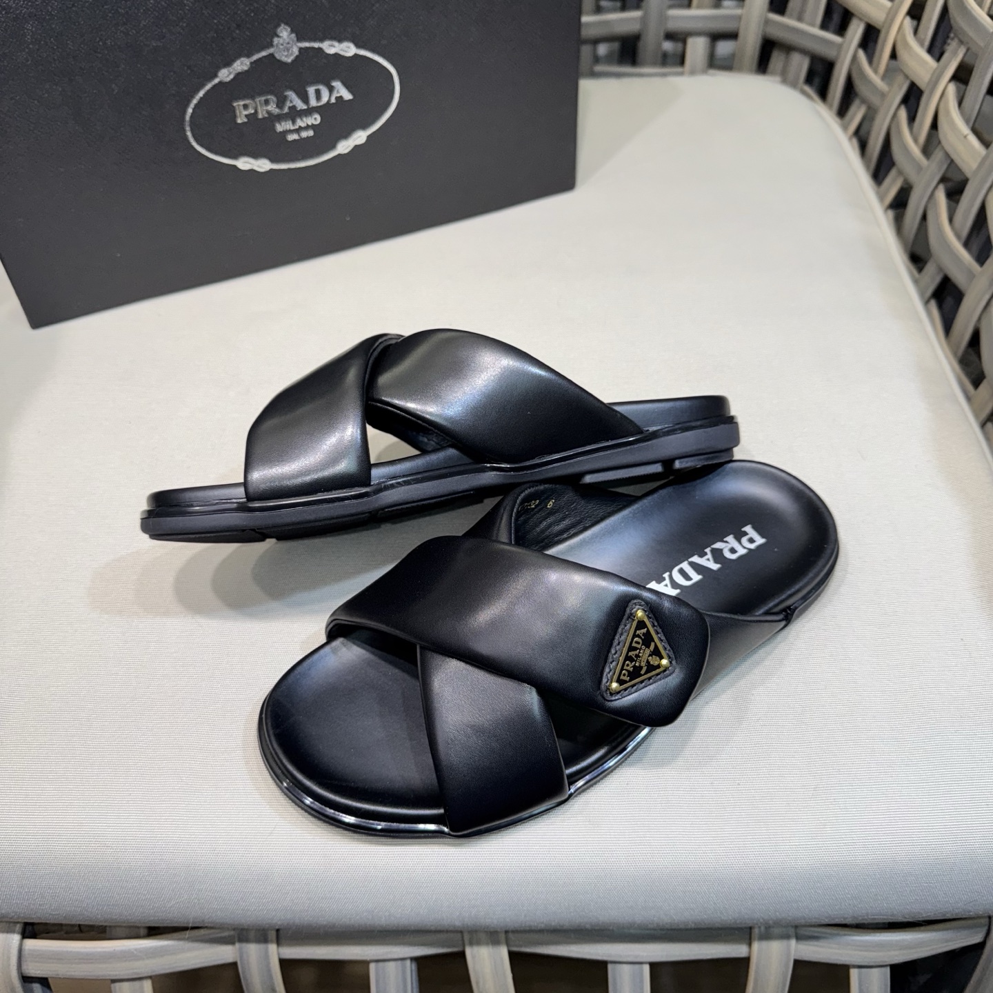Prada Men’s Leather Sandals / Slides – New Arrival