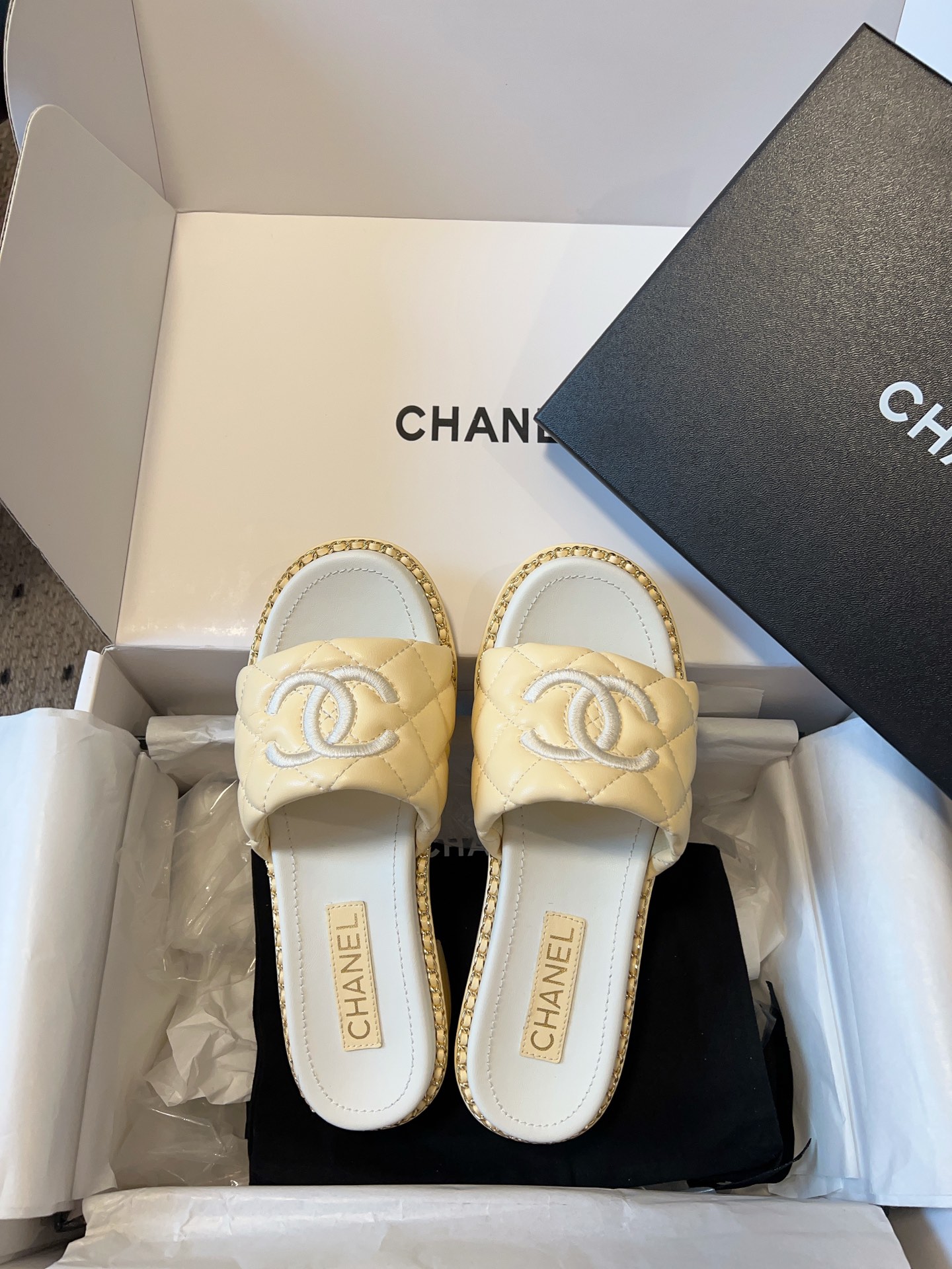 Chanel 25P Spring/Summer Lambskin Slides – New Arrival