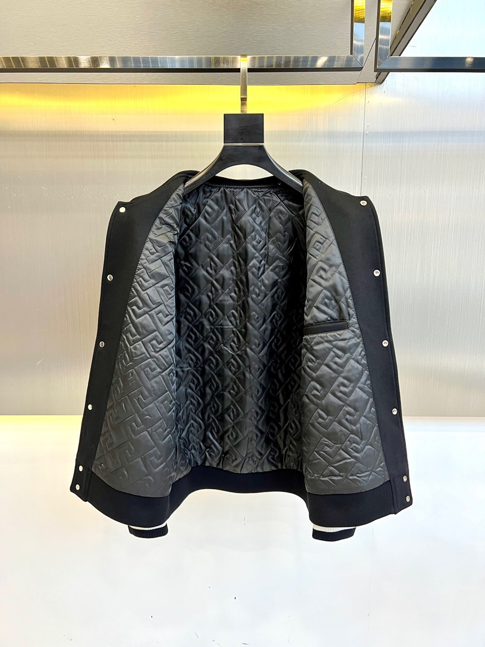 Celine Patchwork Leather Baseball Jacket