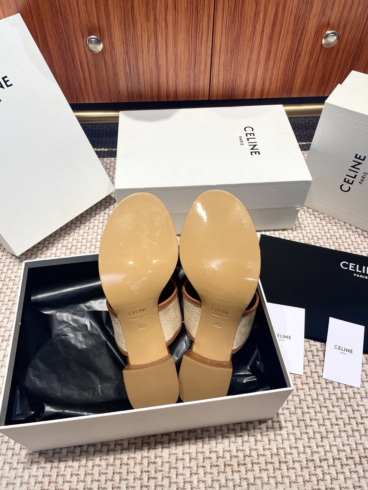 CELINE 2025 New Leather-Sole Sandals