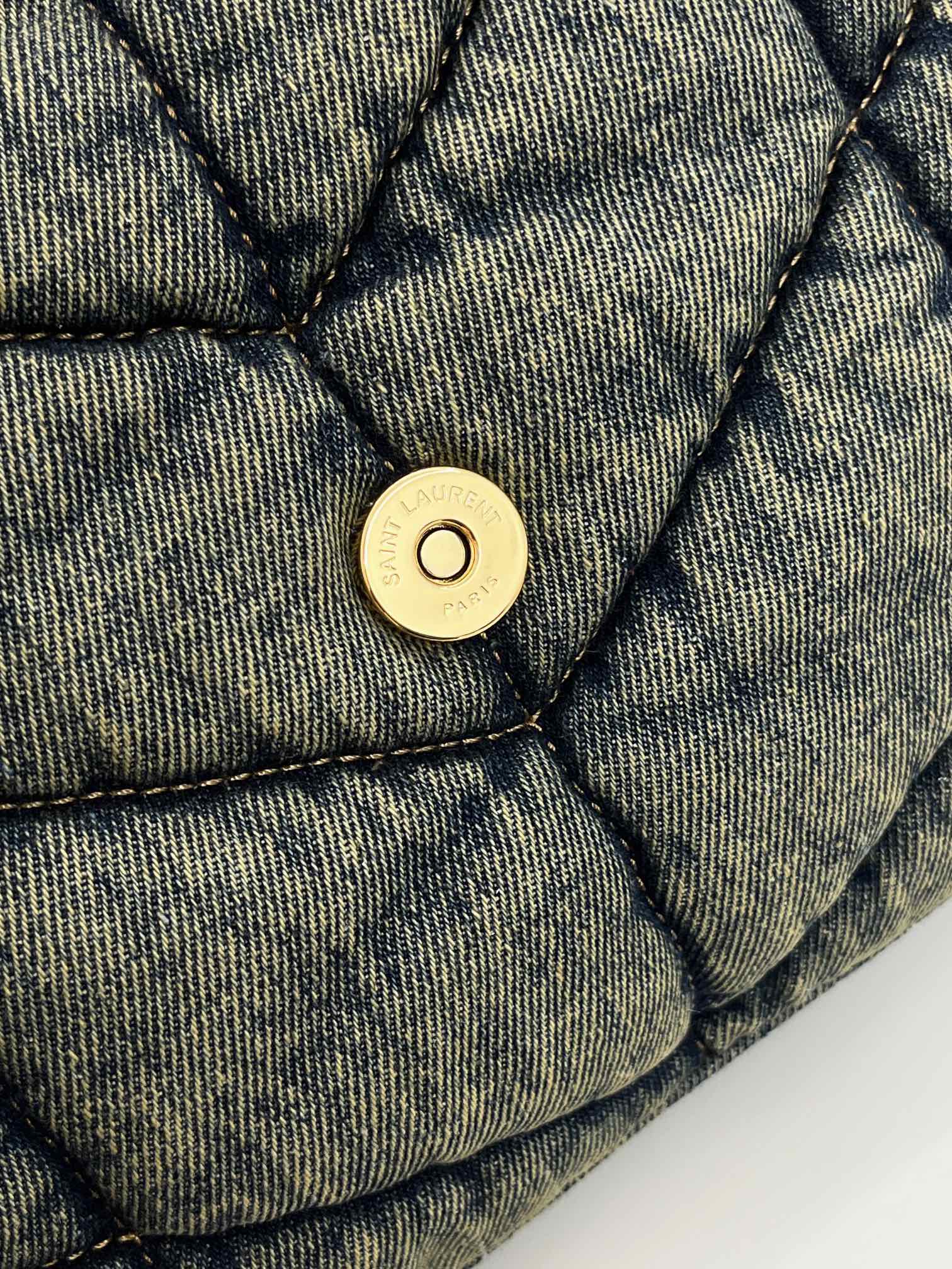 Saint Laurent Loulou Puffer Denim Shoulder Bag