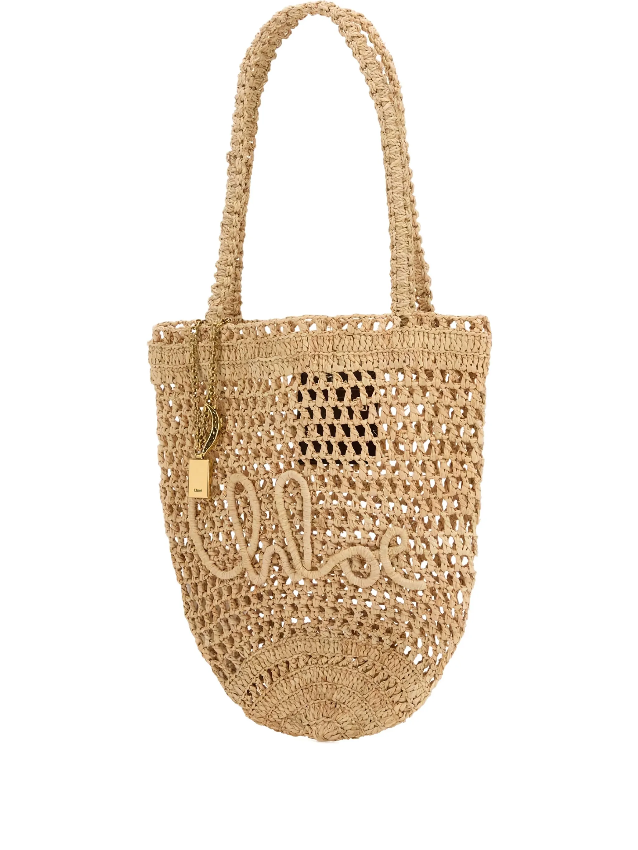 Chloé Small Summer Banana tote bag in raffia
