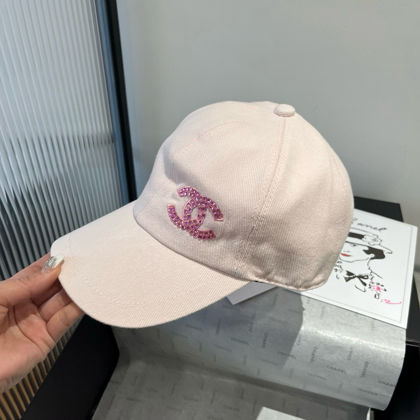 Chanel Diamond-Embellished Baseball Cap