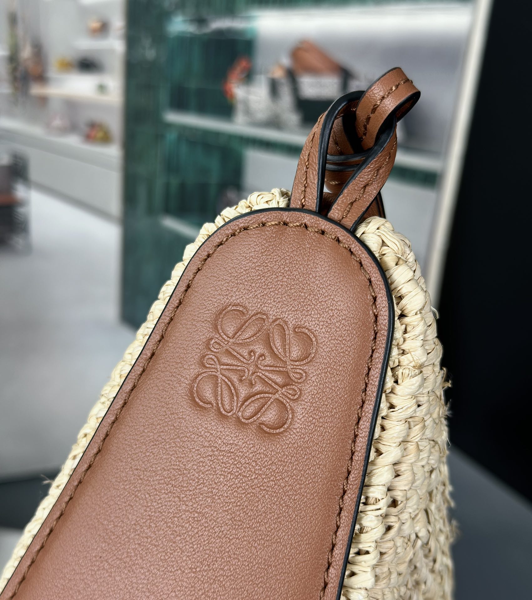 LOEWE Hammock Hobo Raffia Tote