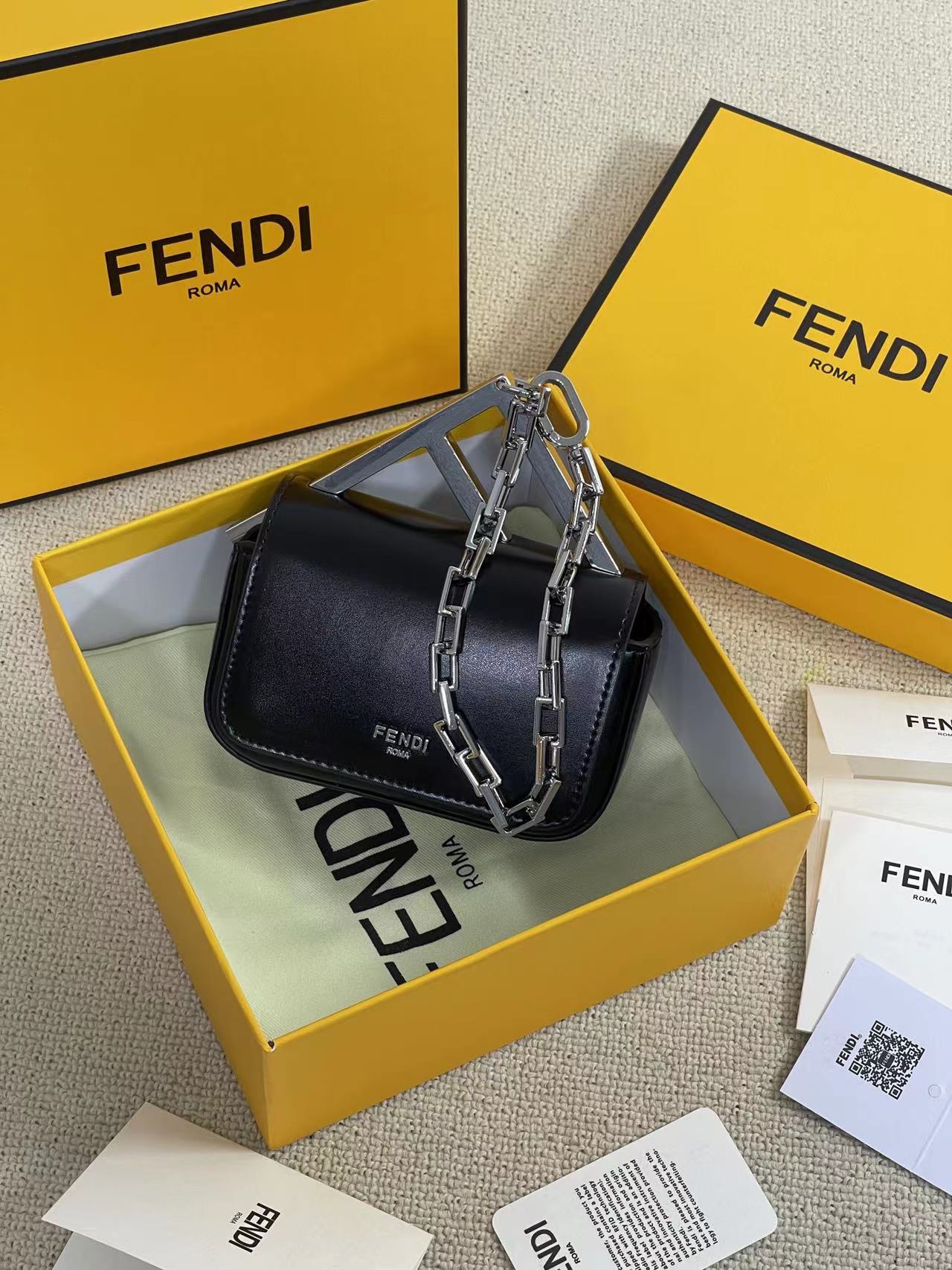 FENDI-First Nano Bag-Black
