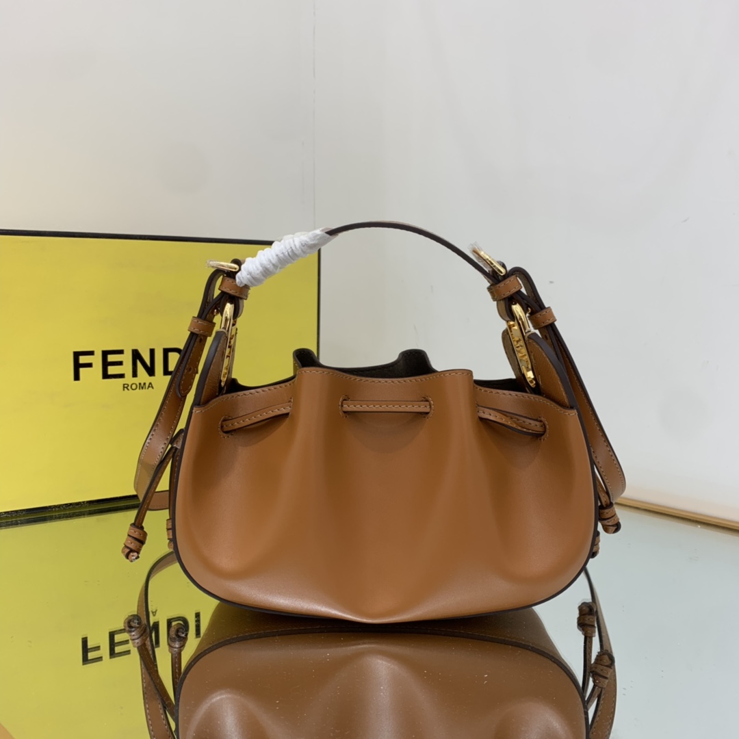 FENDI-Caramel FF Fabric Mini Bag