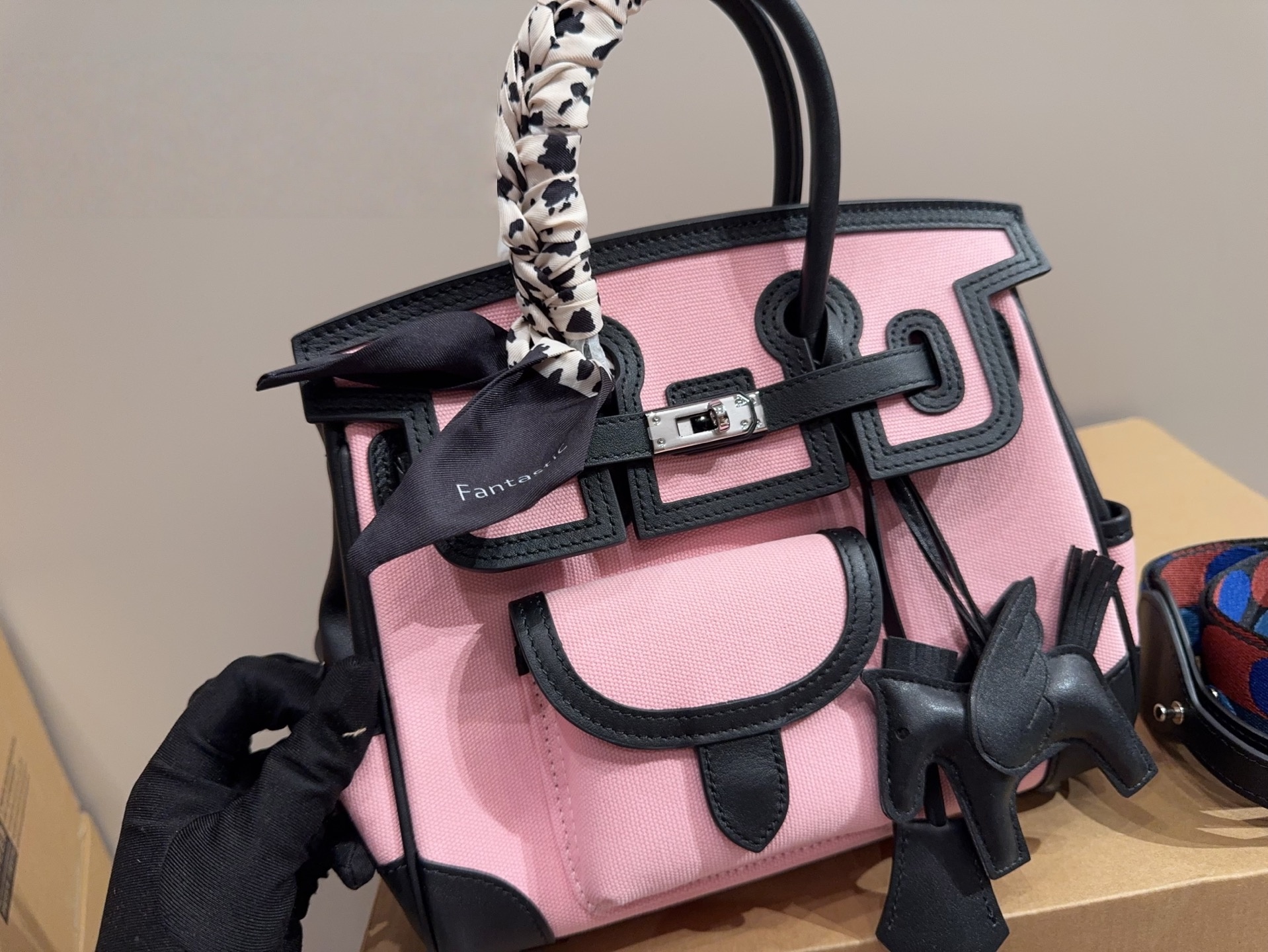 Hermes Travel Bag Cargo 35 Pink/Black