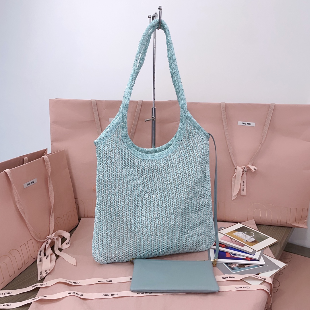 MIUMIU-IVY sequin mesh bag