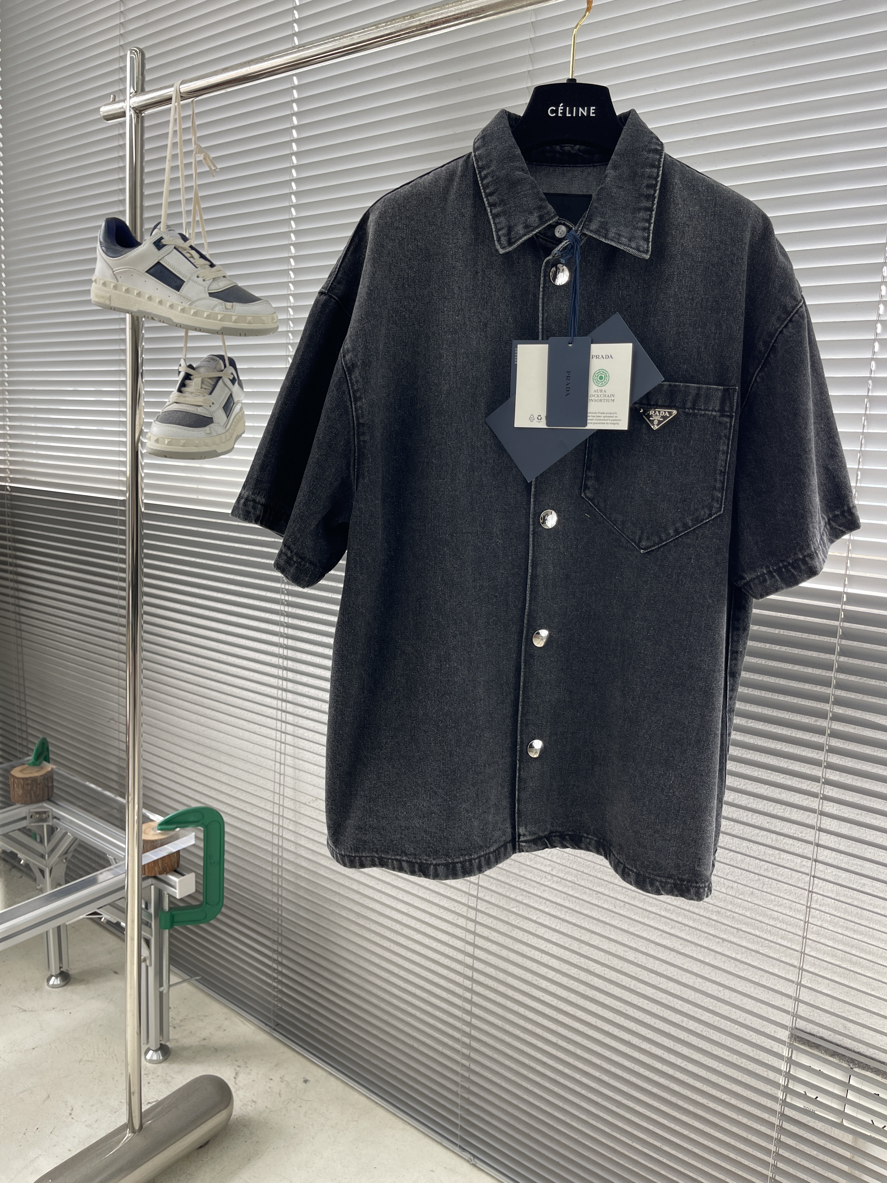 PRADA Logo Denim Shirt